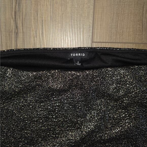 Torrid Metallic Gold Knit Stretchy Pull On High Waist Skirt Women Plus Sz 2X - Picture 7 of 9